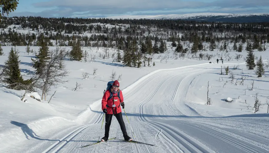 person på ski på vidde