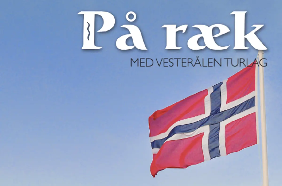 Forsidebilde medlemsblad. Flagg til topps på Snytindhytta. 