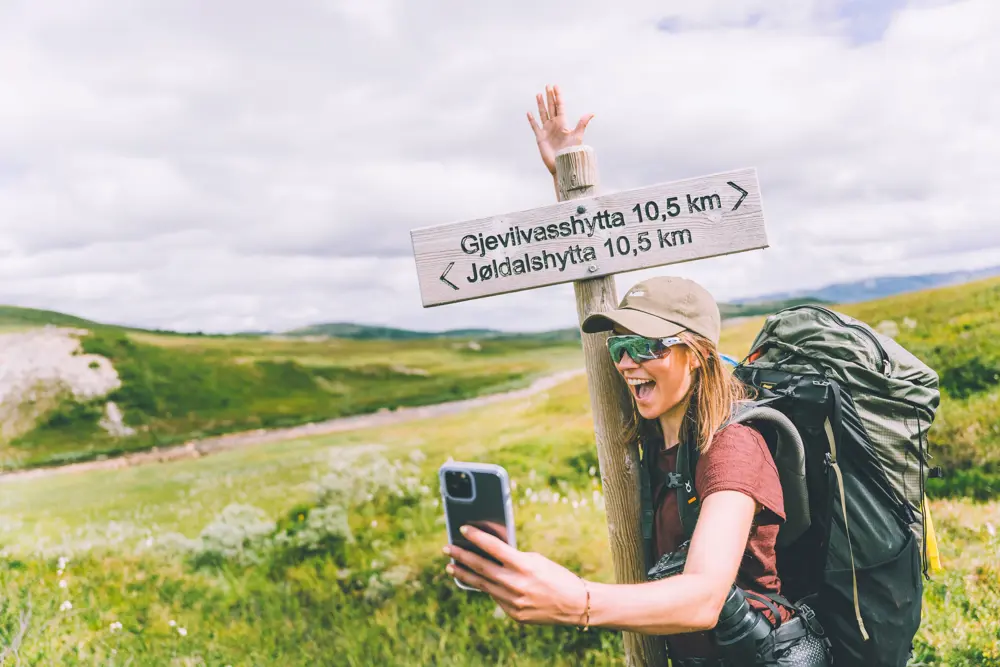 Første etappe av Trekanten i Trollheimen mellom Gjevilvasshytta og Trollheimen. 