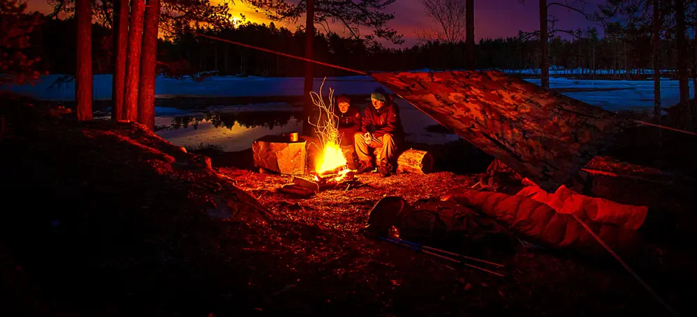 Bålhygge på Heddalsåsen (Notodden).