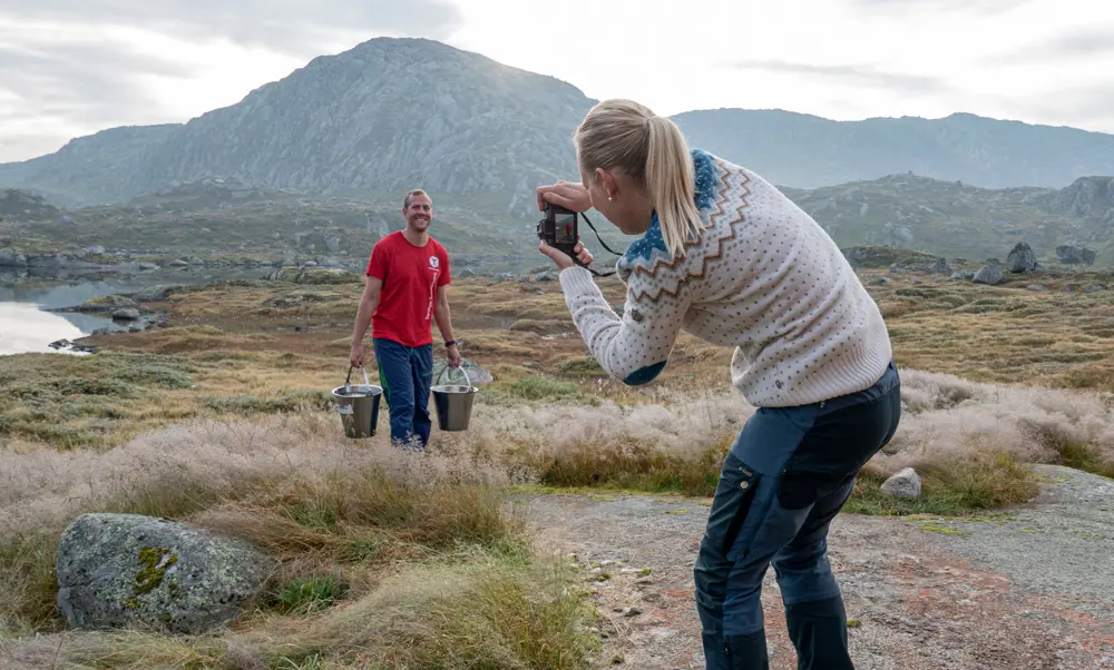 Storsteinen turisthytte, Hyttevakt fotografering.
